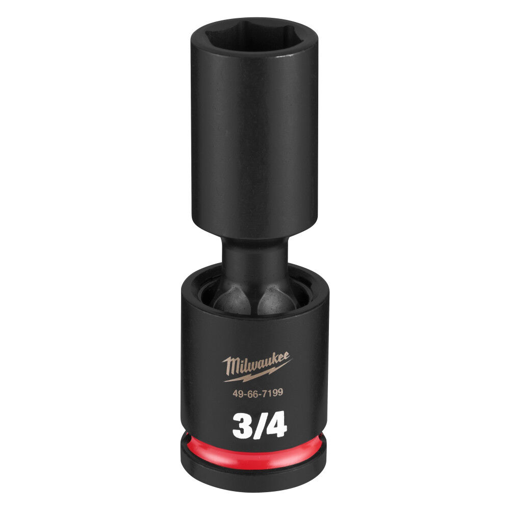 Milwaukee SHOCKWAVE Impact Duty 1/2 Inch Drive 3/4 Inch Deep Swivel Socket - 49-66-7199