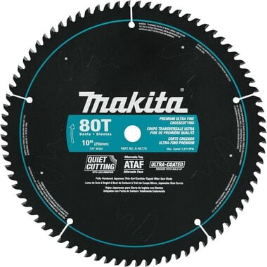 Makita 10 In. x 5/8 In. 80T Ultra-Coated Miter Saw Blade, large image number 0