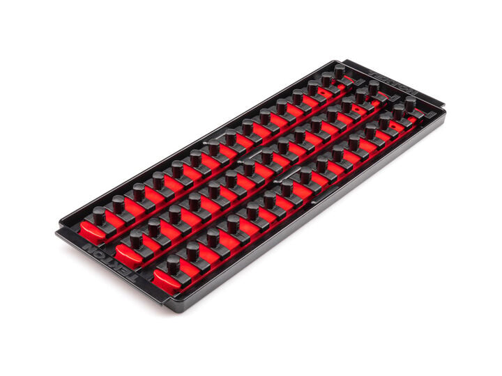 Tekton 3/8 Inch Drive 3-Rail Socket Organizer Set, Red (45-Tool), large image number 0