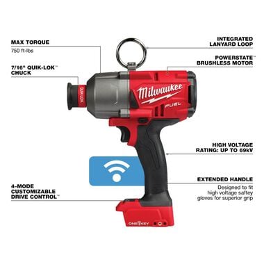 Milwaukee M18 FUEL ONE KEY 7/16inch Hex Utility High Torque Impact Wrench (Bare Tool), large image number 2