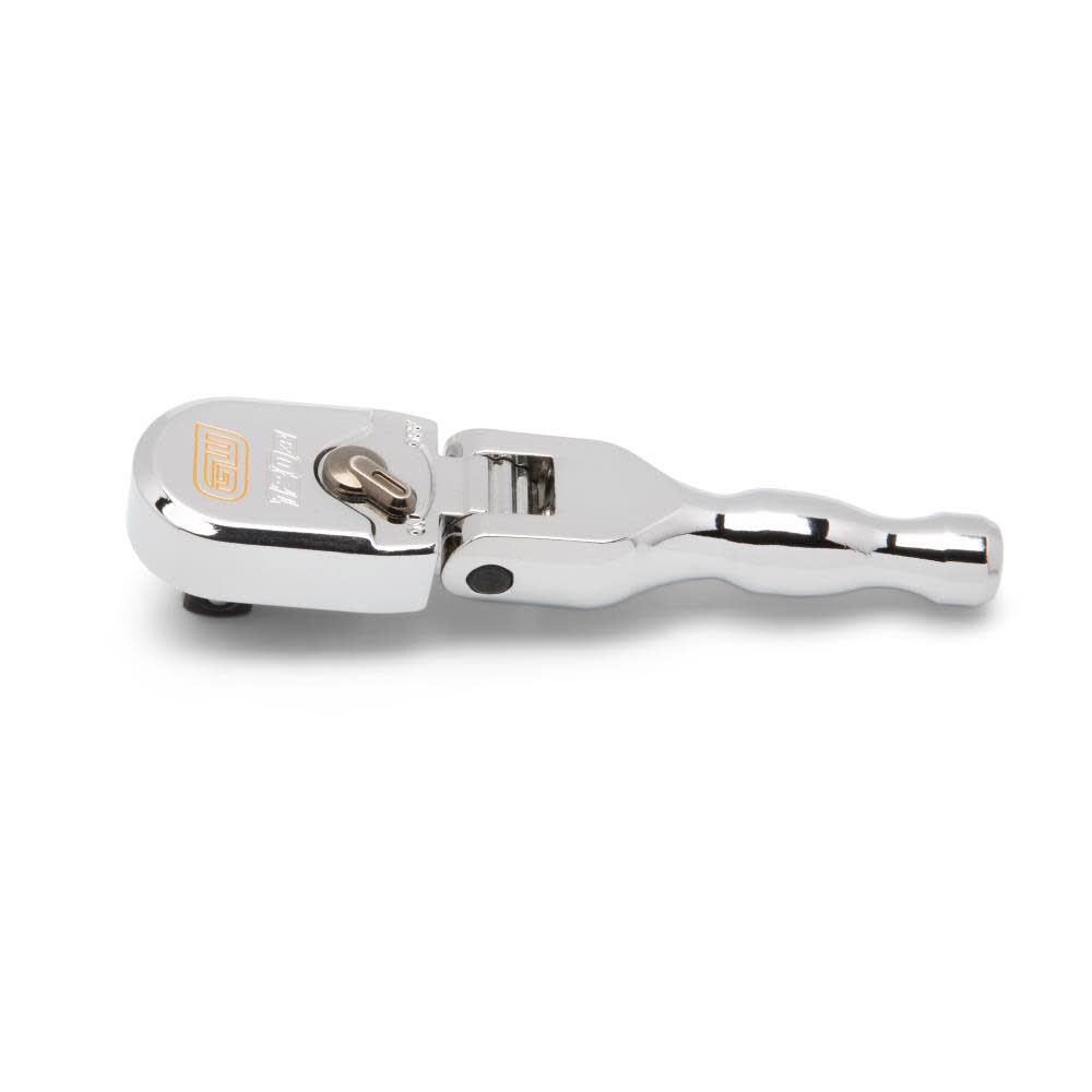 GEARWRENCH 120XP 3/8 Inch Drive Full Polish Chrome Stubby Flex Head Teardrop Ratchet, large image number 3