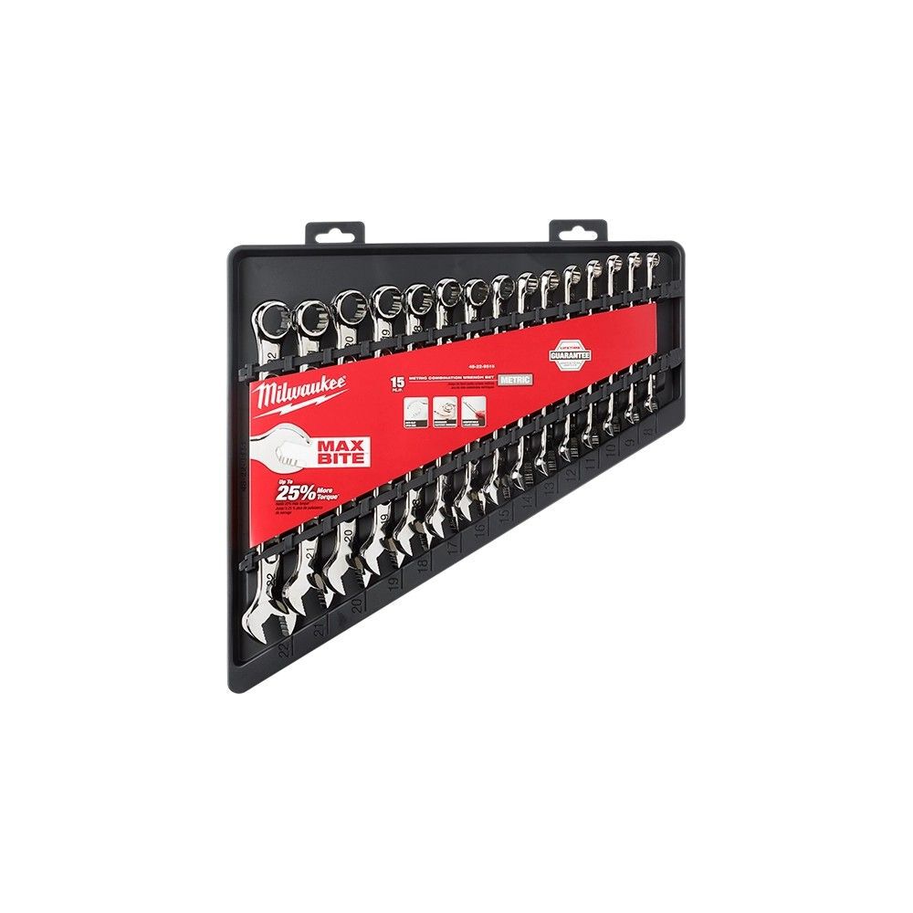 Milwaukee 15 Piece SAE and Metric Combination Wrench Set Bundle, large image number 6