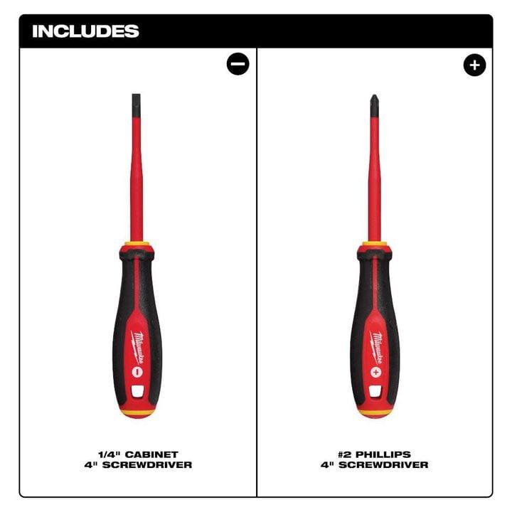 Milwaukee 1000V Insulated Slim Tip Screwdriver Set 2pc, large image number 5