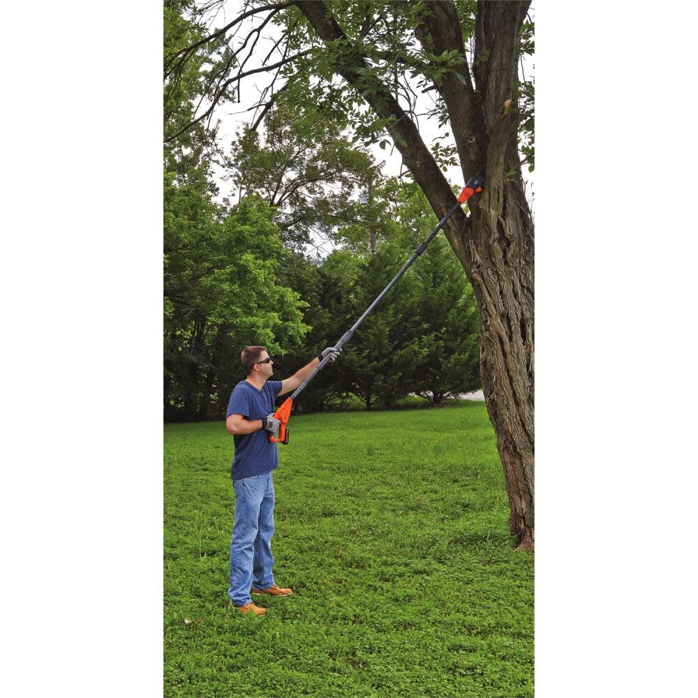BLACK DECKER 20V Max Pole Saw for Tree Trimming, Cordless, with Extension up to 14 ft., Bare Tool Only (LPP120B) - 1