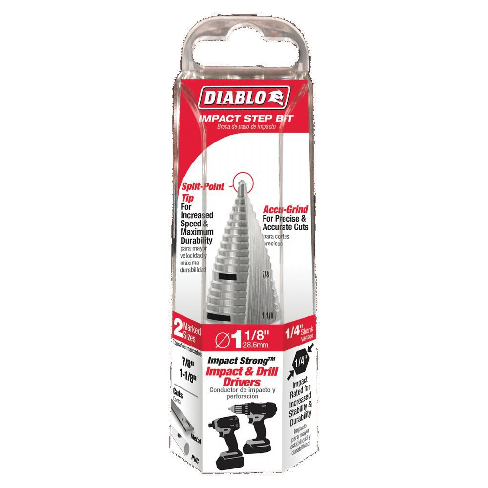 Diablo Tools 7/8in - 1-1/8in Impact Step Drill Bit (17 Steps), large image number 4