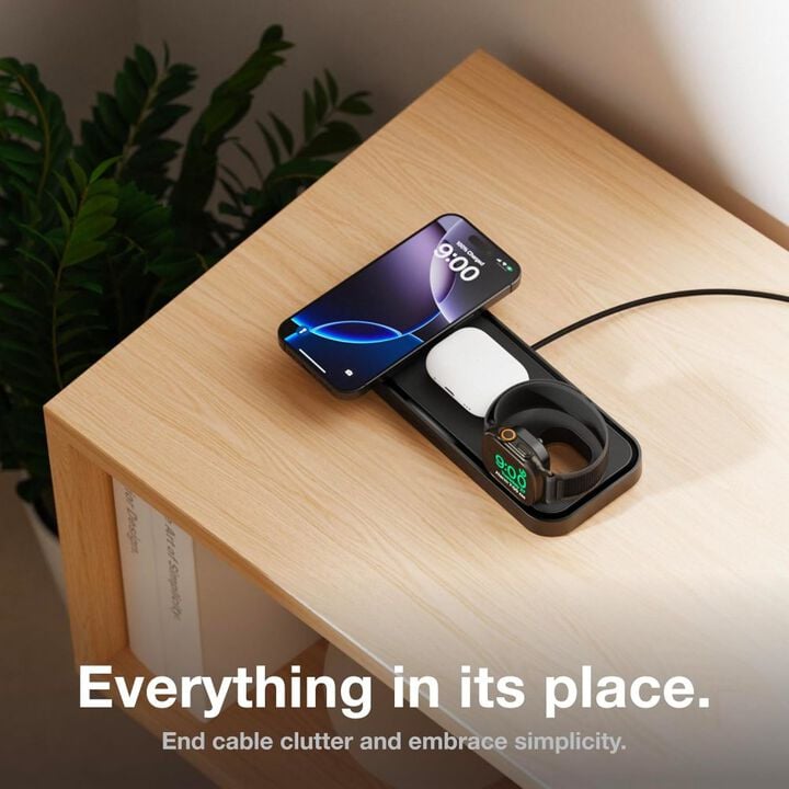Noco 3-In-1 Qi2 15W Wireless Charging Pad Matte Black, large image number 3