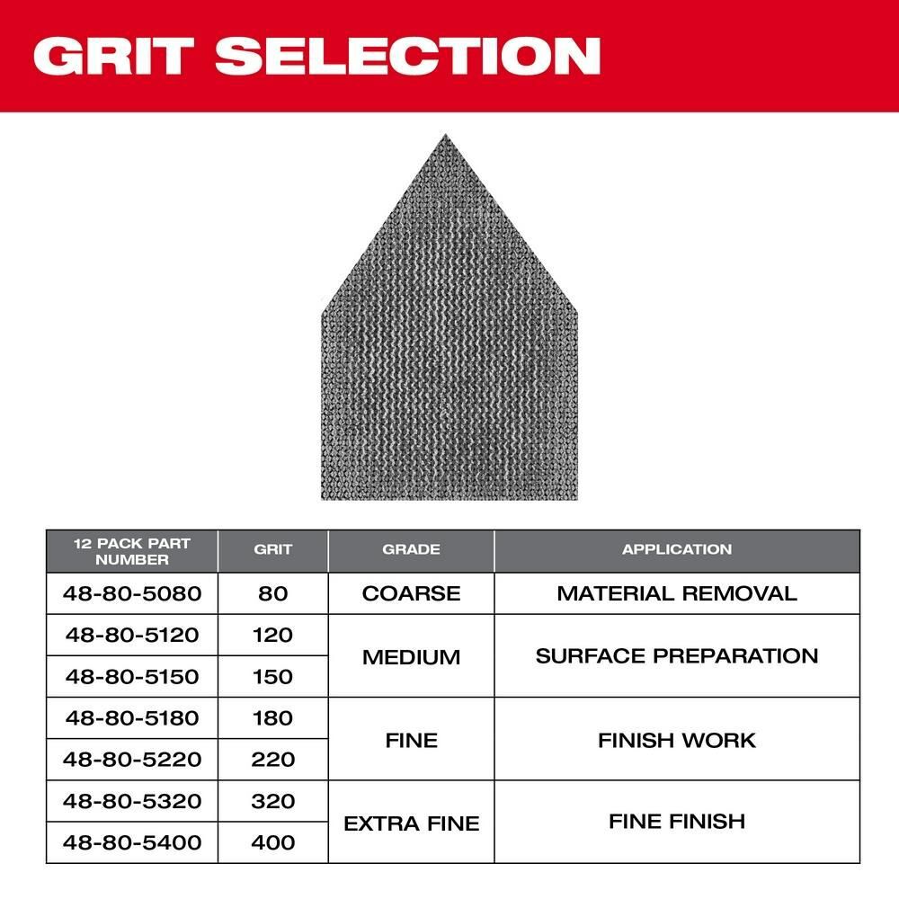 Milwaukee 80 Grit Mesh Sanding Sheets for M12 Orbital Detail Sander 12pk, large image number 6