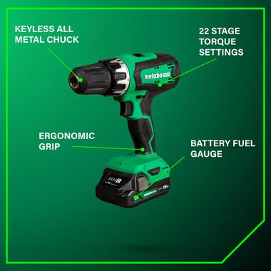Metabo HPT Kc18ddxm Sub-Compact Drill/Impact Driver Combo Kit