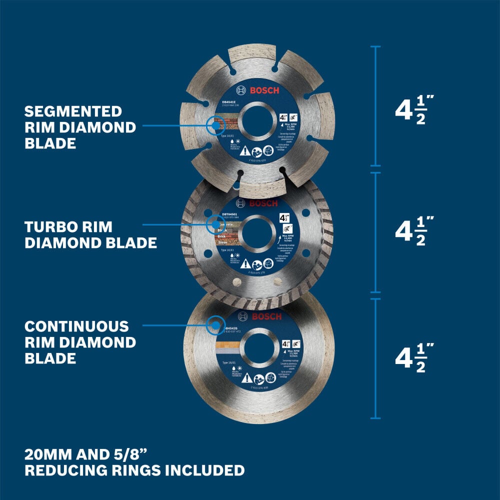 Bosch Diamond-Rim Blade Set 3 Pieces, large image number 6