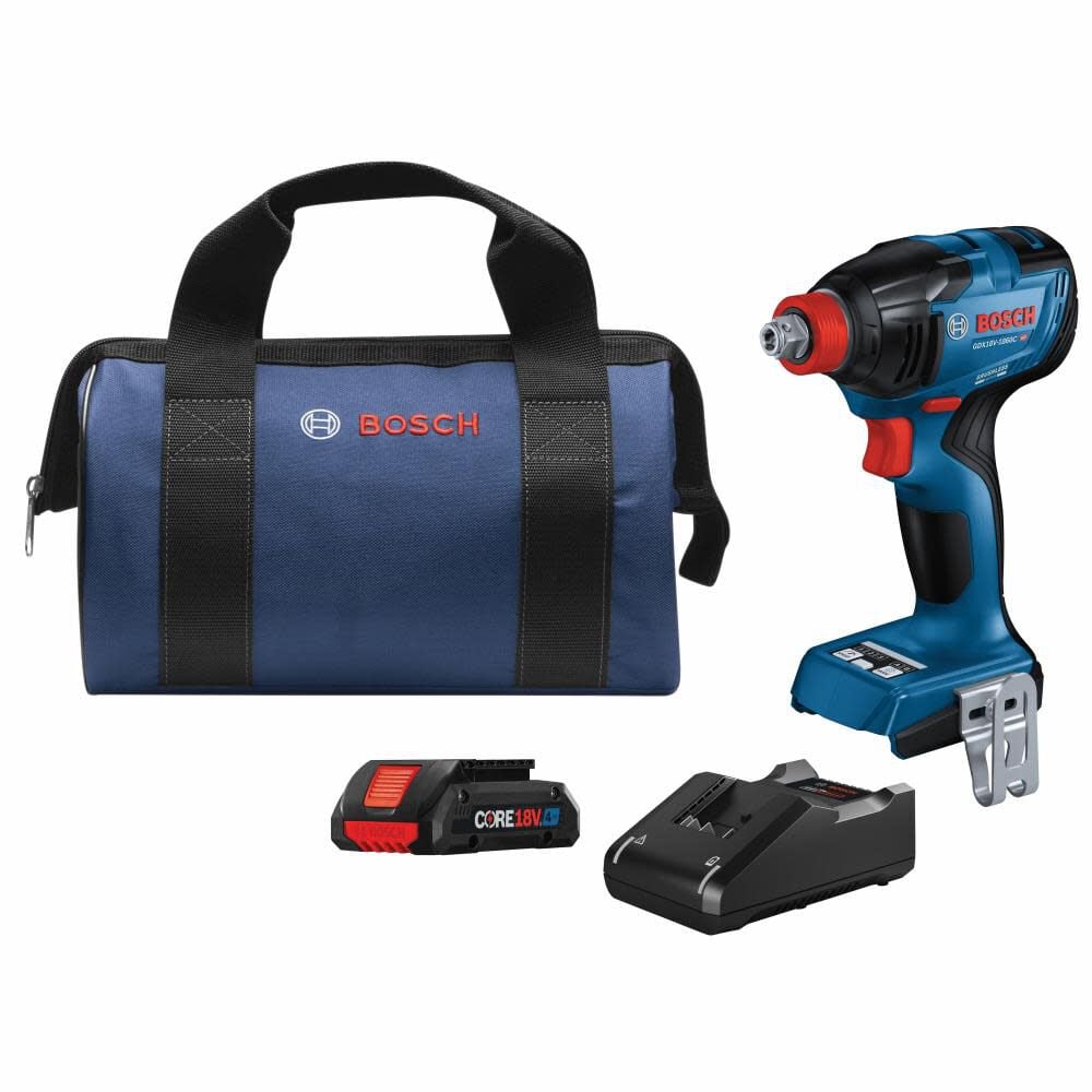Bosch 18V Freak 1/4in & 1/2in Two In One Bit/Socket Impact Driver Kit – GDX18V-1860CB15