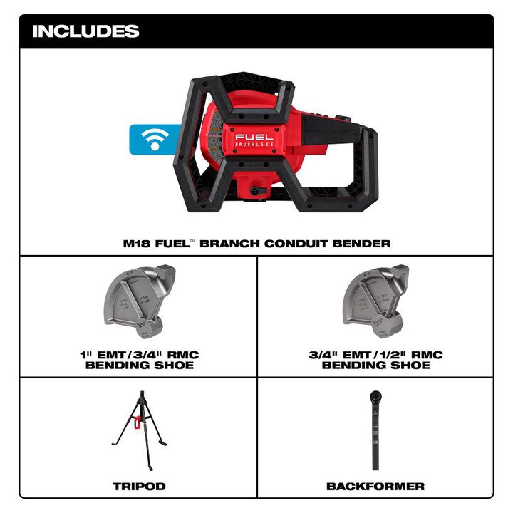 Milwaukee M18 FUEL Branch Conduit Bender with AUTO-ZERO Bare Tool, large image number 1