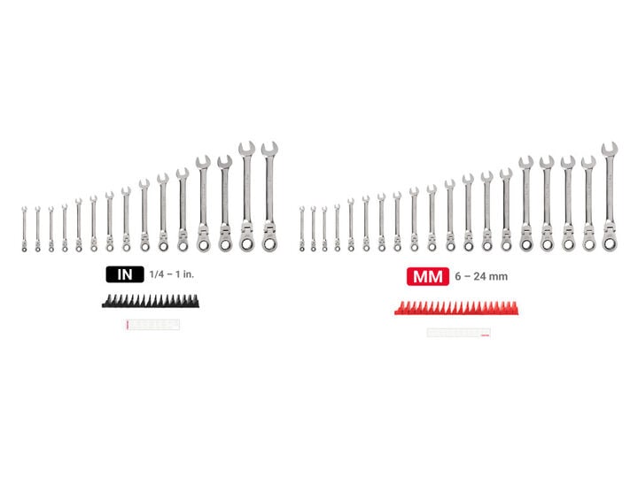 Tekton Flex Head Ratcheting Combination Wrench Set, 1/4-1 Inch, 6-24 mm, large image number 1