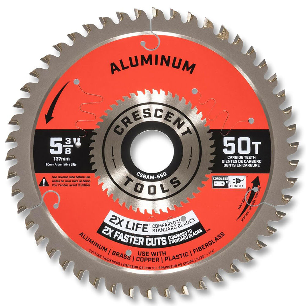 Crescent Circular Saw Blade 5 3/8in x 50 Tooth Medium Aluminum – CSBAM-550