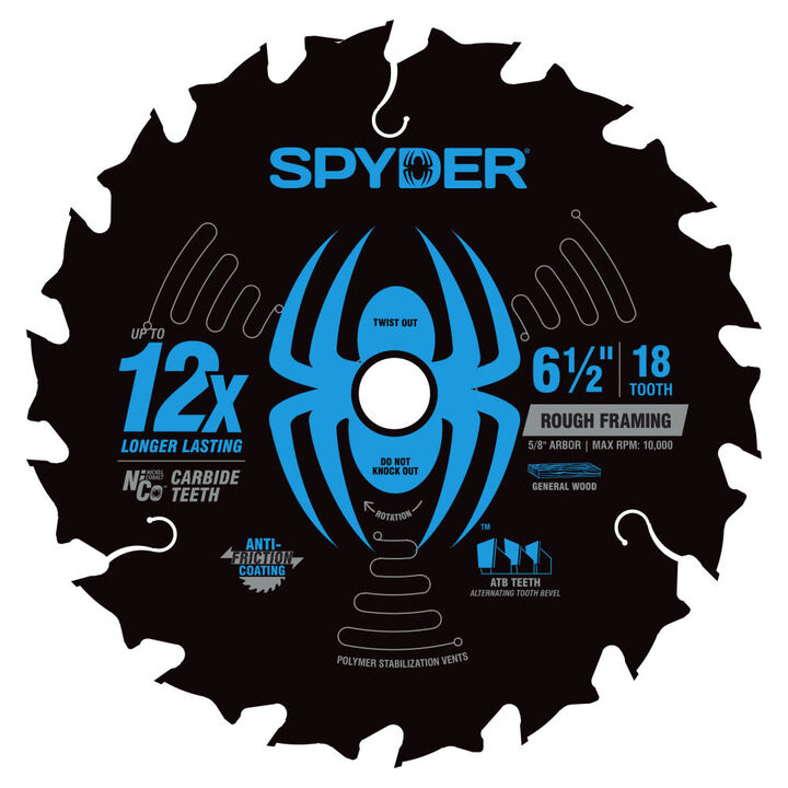 Spyder 6-1/2 Inch 18T Circular Saw Blade for Rough Framing, large image number 1