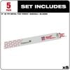 Milwaukee 9 in. 18 TPI THE TORCH SAWZALL Blade 5PK, small image number 2