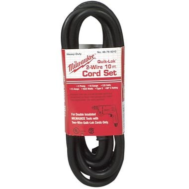 Milwaukee 10 ft. 2-Wire Quik-Lok with Twist Lock Plug Cord, large image number 0