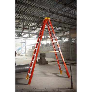 Werner 10-ft Fiberglass 300-lb Type IA Twin-Step Ladder, large image number 5