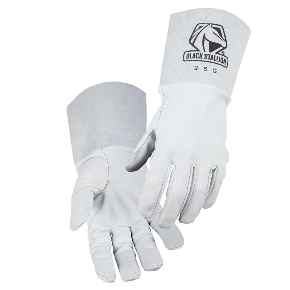 Black Stallion Pearl White Grain Goatskin TIG Gloves Size XL – 25G-XL