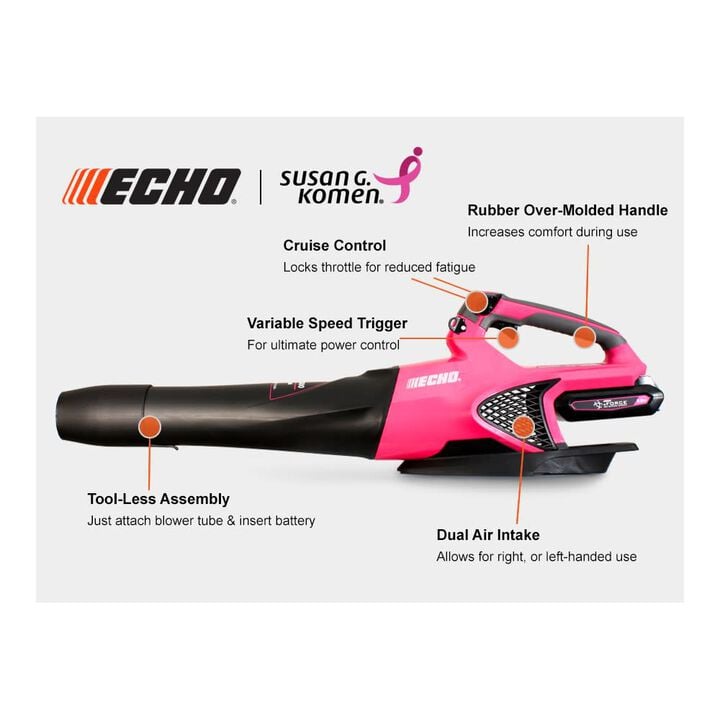 Echo 56V Battery-Powered 549 CFM Handheld Leaf Blower Kit, Limited Edition Pink, large image number 3