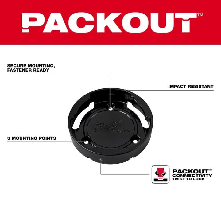 Milwaukee PACKOUT Twist to Lock Mount 3 Pack, large image number 1