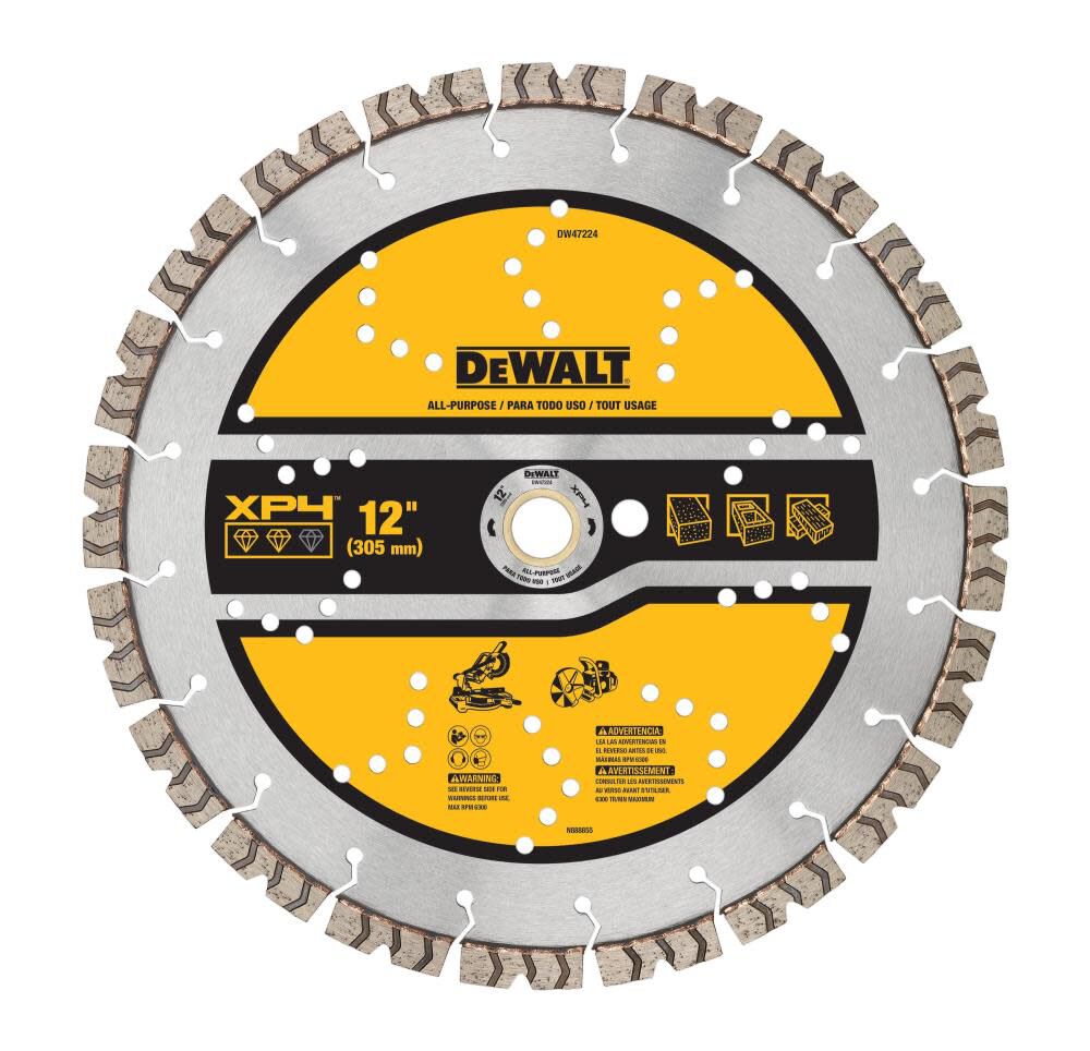 DEWALT Diamond Blade 12in SEGMENTED XP4 ALL PURPOSE DW47224 Acme