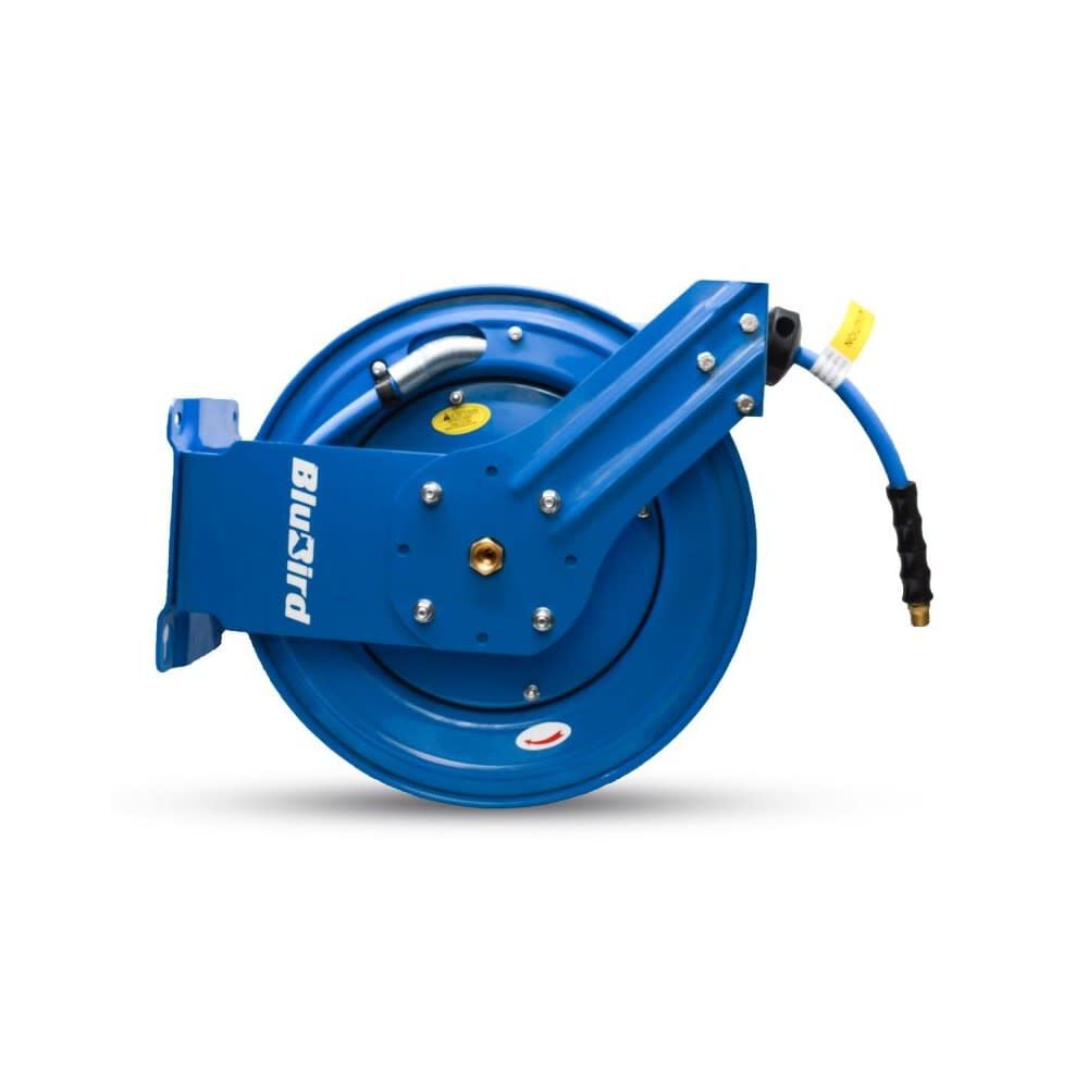 BluBird 1/2 Inch Hose x 100 Ft. Hose Steel Dual Arm Air Hose Reel Assembly – BBRDA12100