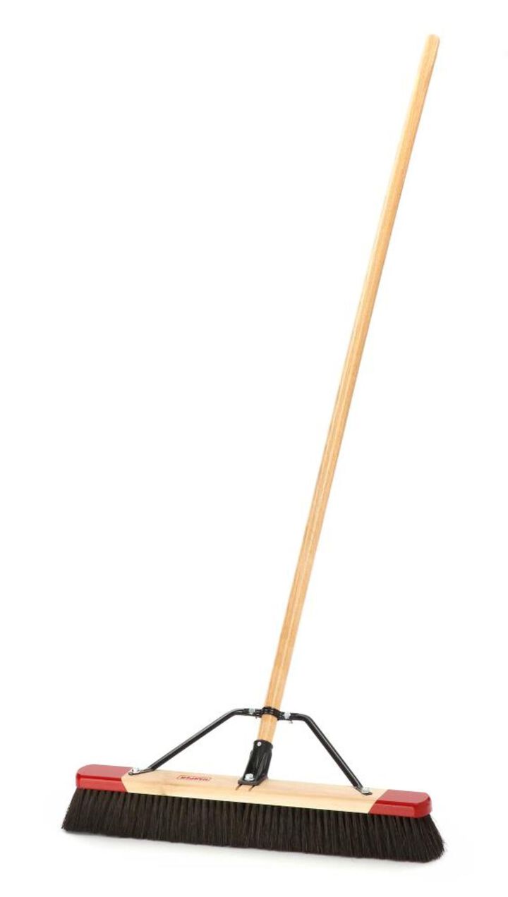 Harper 24 In. Tampico Natural Fiber Push Broom for Fine Sweep Indoor Smooth Surfaces