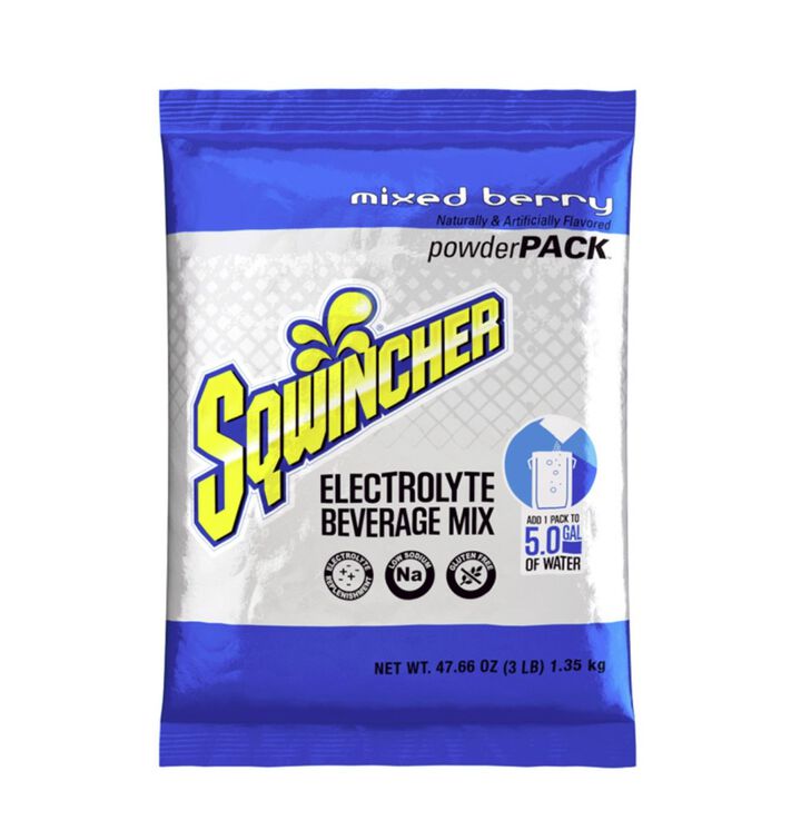 Sqwincher Mix and Serve Electrolyte Beverage Mix 5 Gallon Mixed Berry