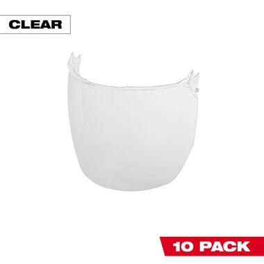 Milwaukee Clear Face Shield Replacement Lenses Helmet & Hard Hat Mount 10pk