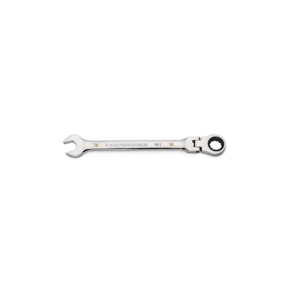 GEARWRENCH 18mm 90T 12 Point Flex Head Ratcheting Combination Wrench, large image number 1
