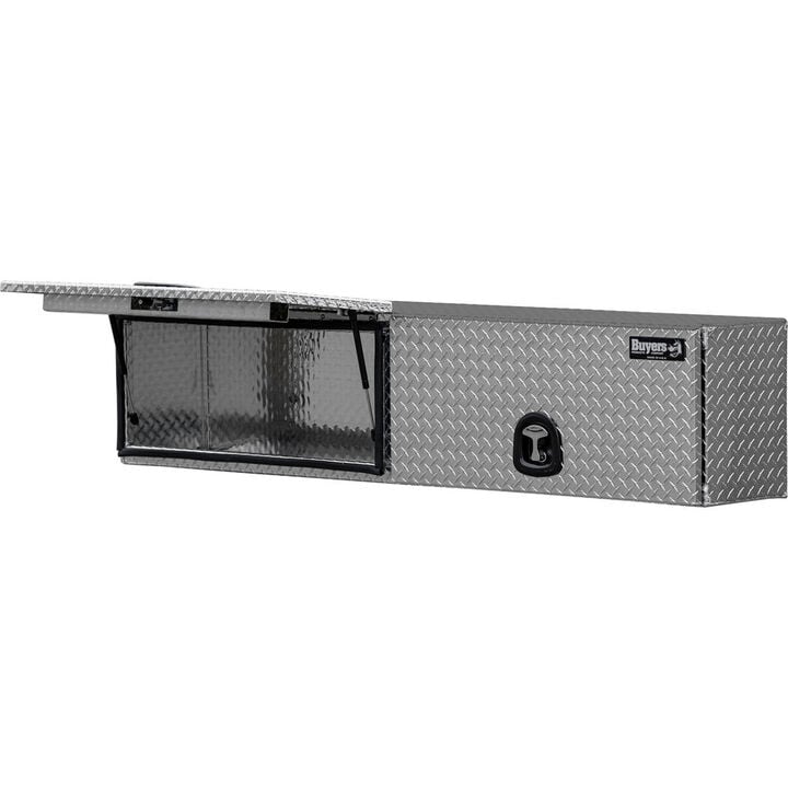 Buyers Products Company 18x16x88 Inch Diamond Tread Aluminum Topsider Truck Box with Flip-Up Doors, large image number 4