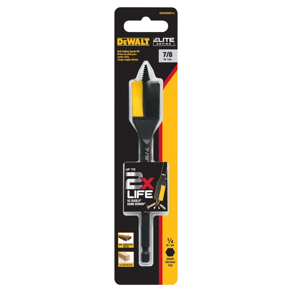 DEWALT 7/8 Inch x 6 Inch ELITE Nail Cutting Spade Bit, large image number 4