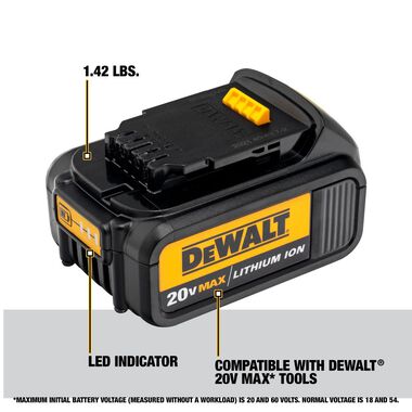 DEWALT 20V Max 3Ah Battery 4 Pack, large image number 4