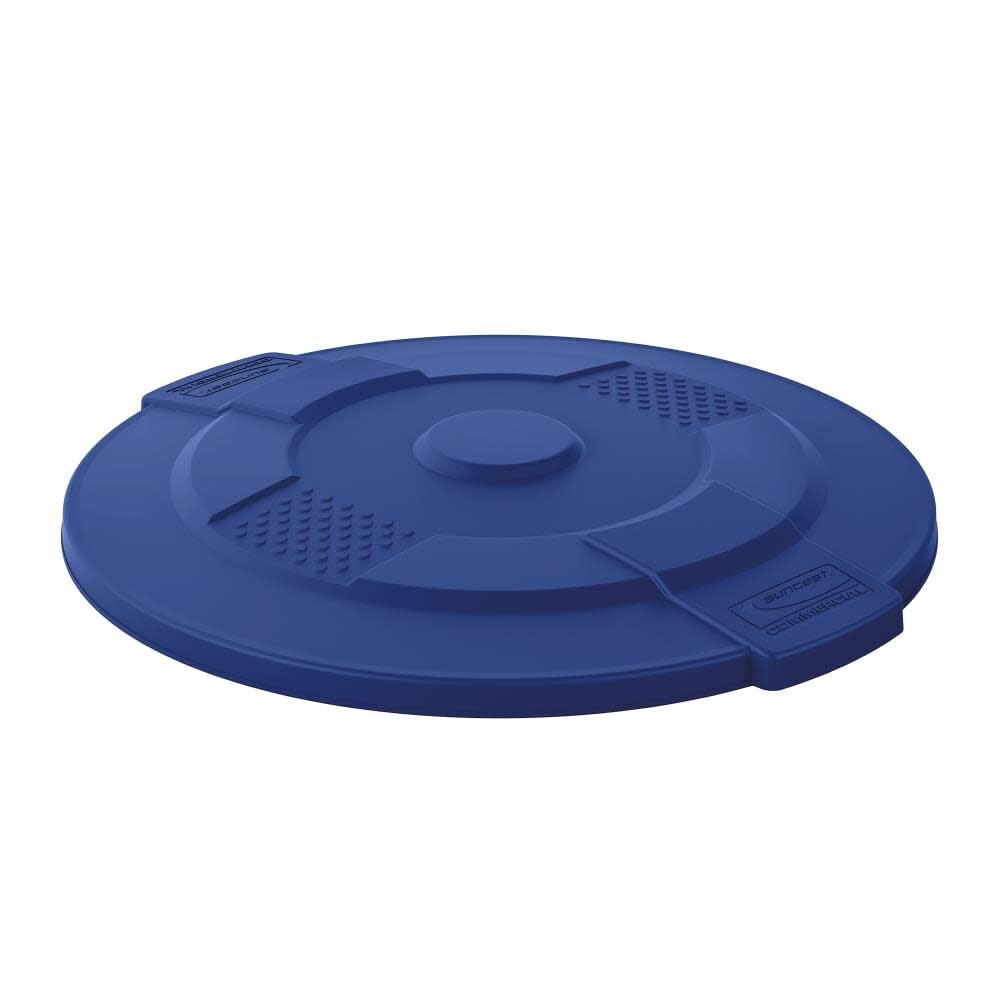 Suncast Plastic Utility Trash Lid - 55 Gallon Blue, large image number 1