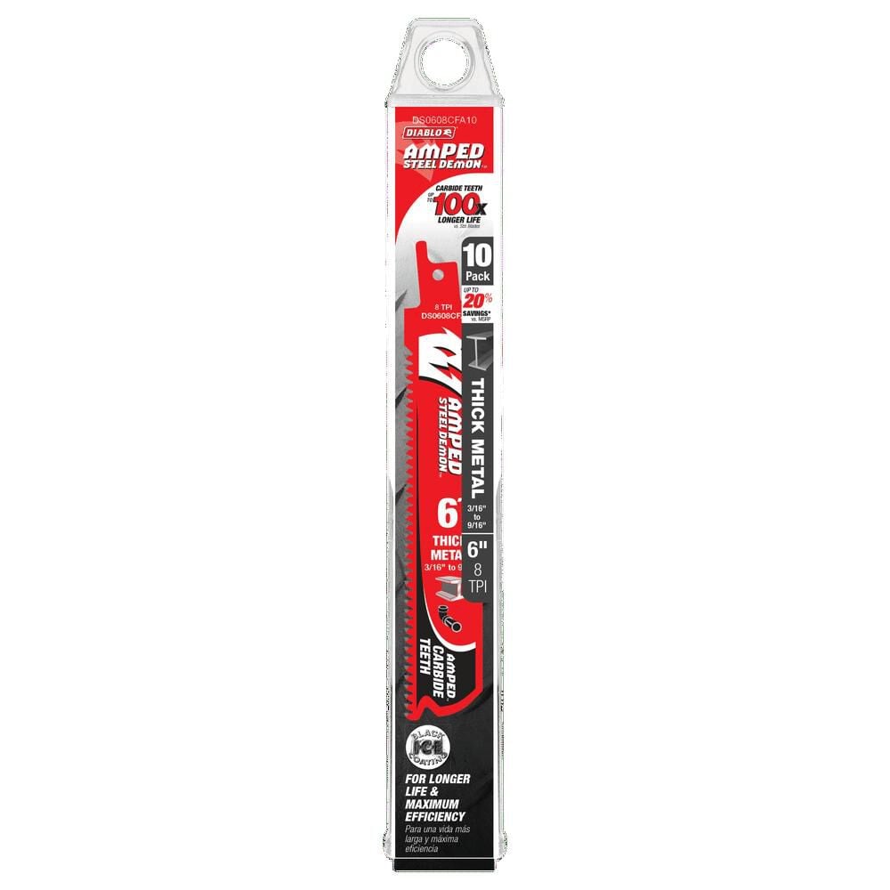 Diablo Tools 6 Inch 8 TPI Carbide Teeth Reciprocating Saw Blade for Thick Metal, 10 Pack, large image number 4