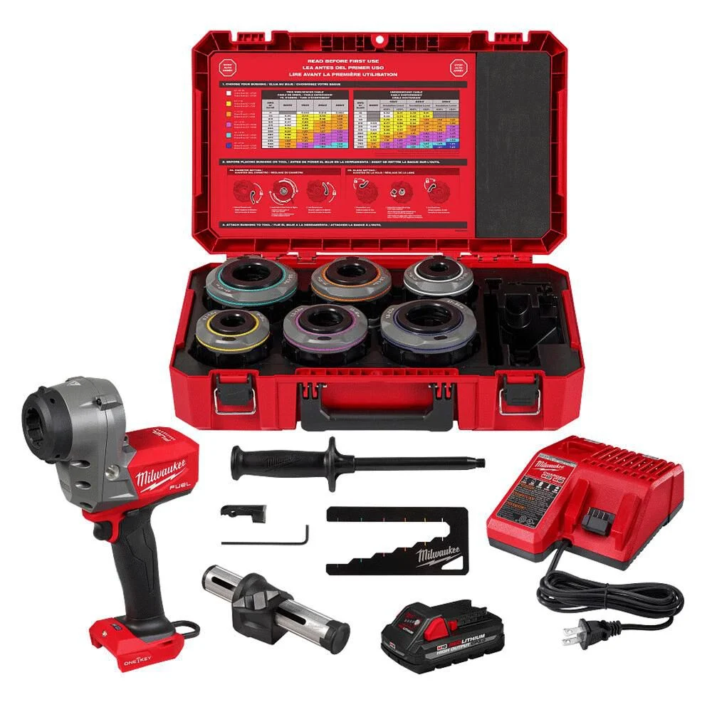 Milwaukee M18 FUEL Covered Conductor Cable Stripper Kit with Adjustable Bushings, large image number 1