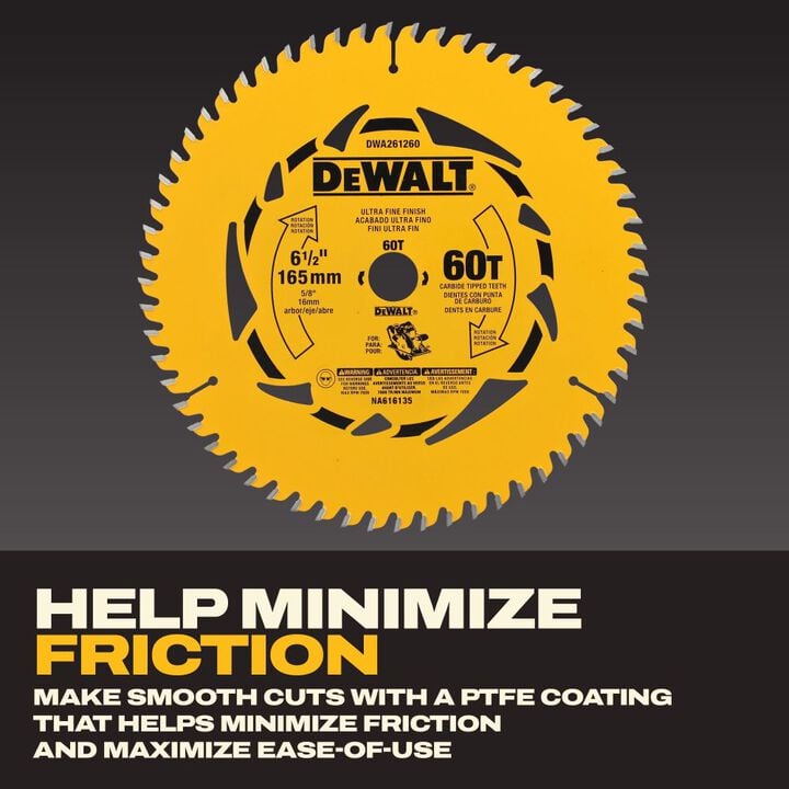 DEWALT 6-1/2 Inch 60T Circular Saw Blade, large image number 4