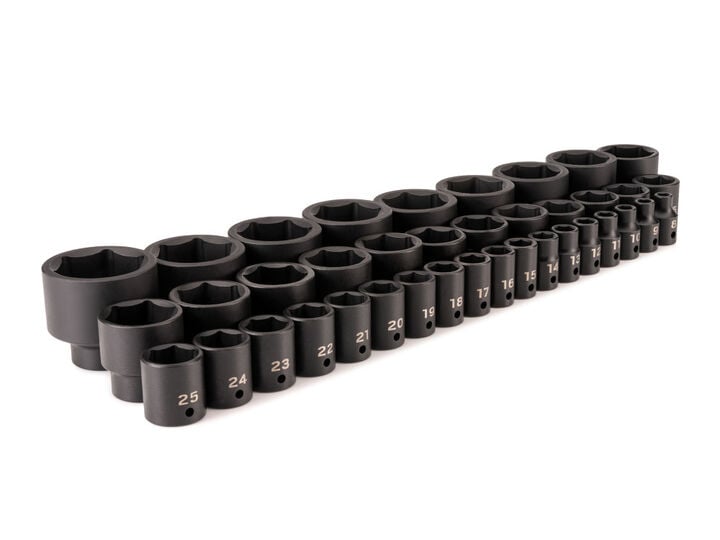 Tekton 1/2 Inch Drive Shallow 6-Point Impact Socket Set,  8-50 mm, 39 Pieces, large image number 0