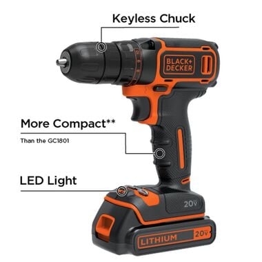 Black and Decker 20V MAX Lithium Drill/Driver Kit, large image number 2