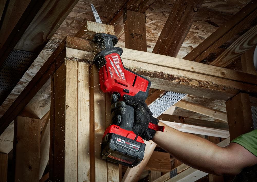 Milwaukee M18 FUEL HACKZALL Reciprocating Saw (Bare Tool) & 12-Piece SAWZALL Blade Set Bundle, large image number 15