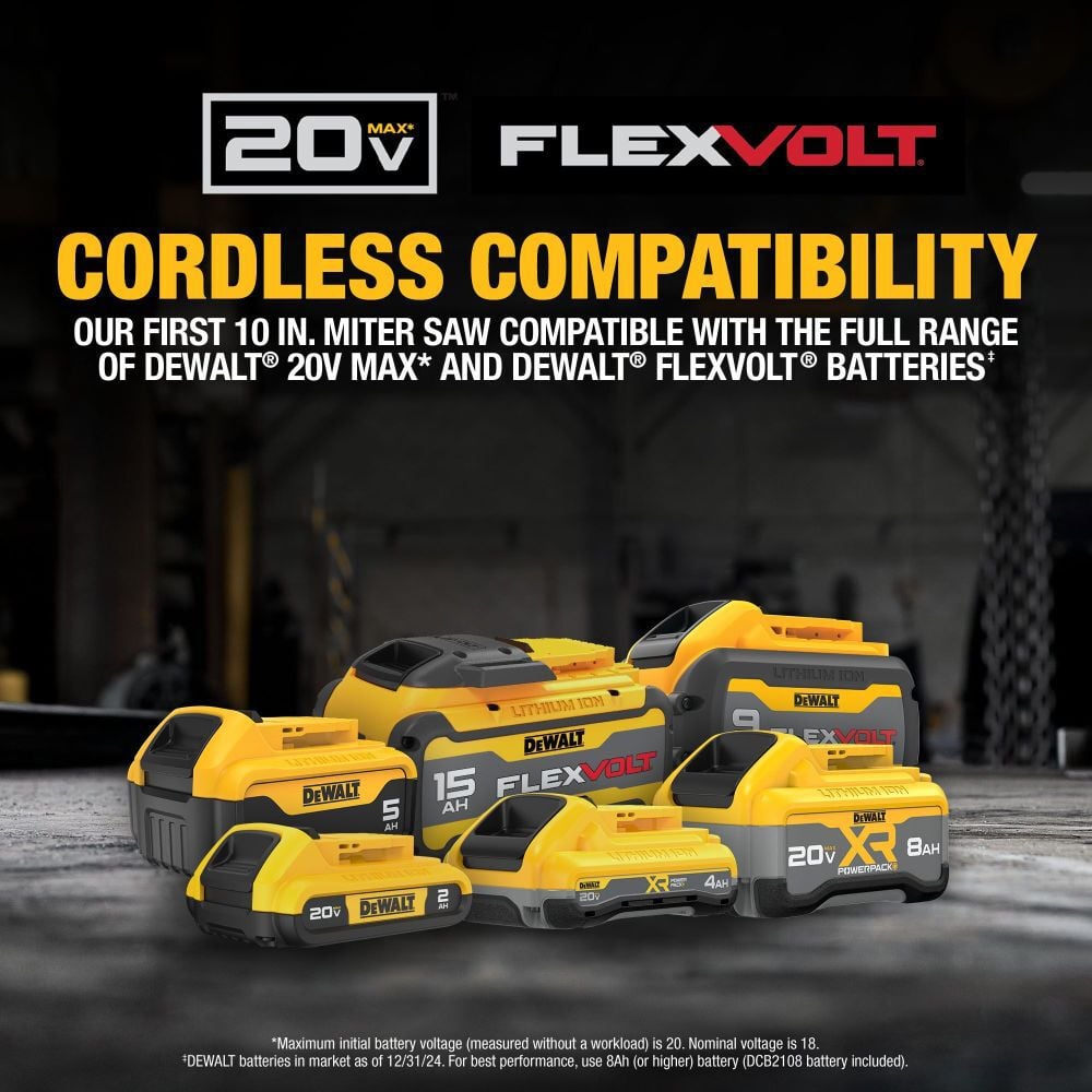 DEWALT 20V MAX XR 10 Inch Double Bevel Fixed Miter Saw Kit, large image number 6