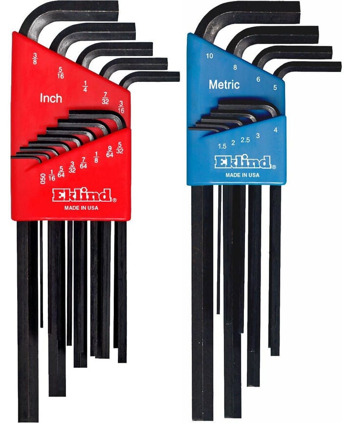Eklind Tools Alloy Steel Long Hex L-Key Set, 22 Pieces