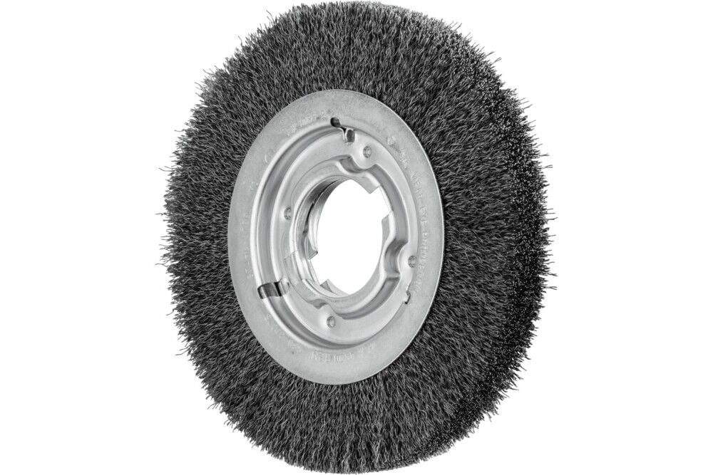 Pferd Crimped Wire Wheel Brush 8 Inch Dia Medium Face .012 Carbon Steel 2 Inch Keyed Arbor, large image number 1