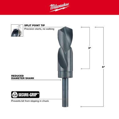 Milwaukee 1-3/16 in. S&D Black Oxide Drill Bit, large image number 2