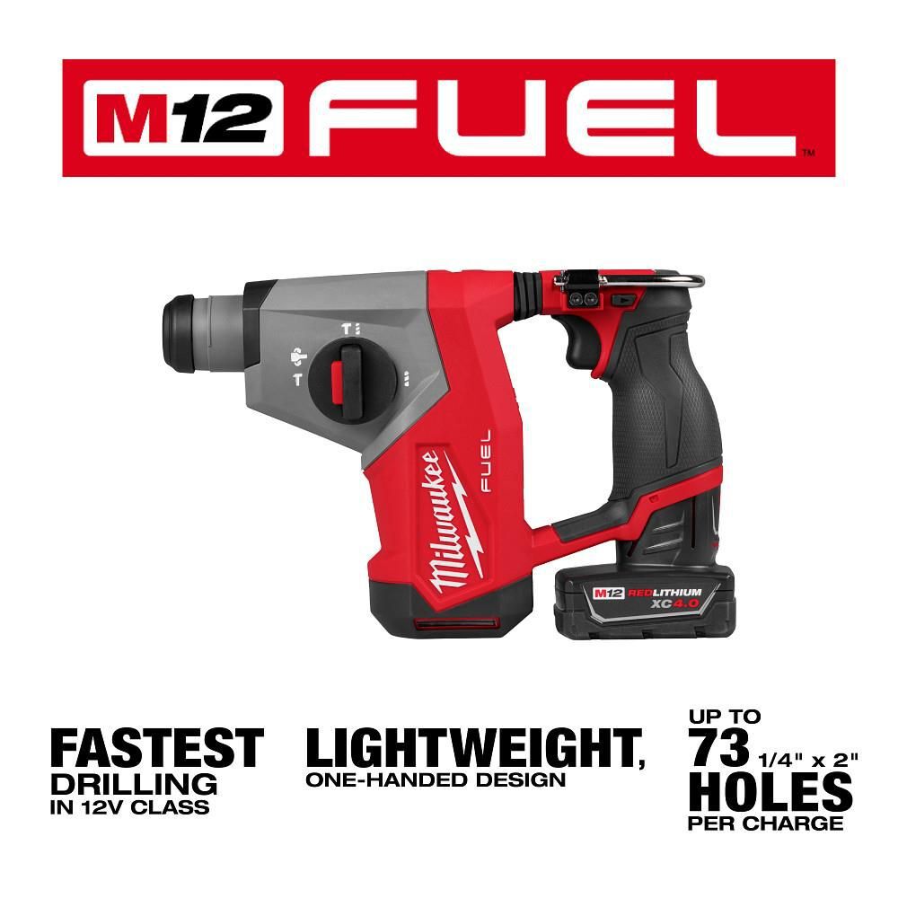 Milwaukee M12 FUEL 5/8 Inch SDS Plus Rotary Hammer Kit, large image number 2