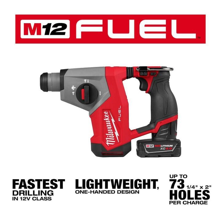 Milwaukee M12 FUEL 5/8 Inch SDS Plus Rotary Hammer Kit, large image number 1