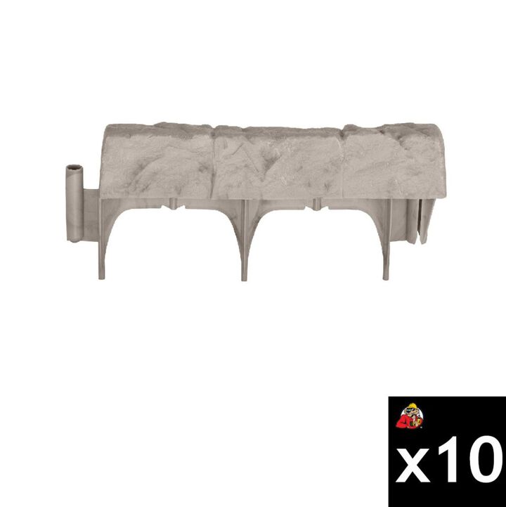 Suncast Resin Marble Border Stone Edging, Taupe, 10 Pieces