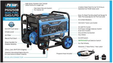 Pulsar Products 5250 Watt Dual Fuel Portable Generator, large image number 6