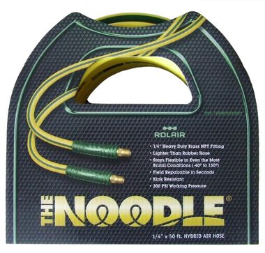 Rolair 14100NOODLE 1/4 x 100' Noodle Air Hose with Coupler & Plug