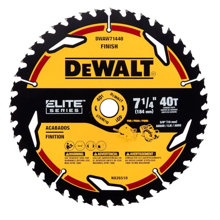 DEWALT Elite Series 7 1/4 Inch 60T Pack of 10 Circular Saw Blades, large image number 1